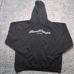 San Diego Hoodie Adult Extra Large Black Destination Tourist Embroidered Fleece